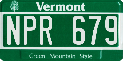 VT license plate NPR679