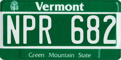 VT license plate NPR682