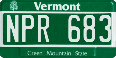 VT license plate NPR683