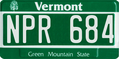 VT license plate NPR684