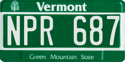 VT license plate NPR687