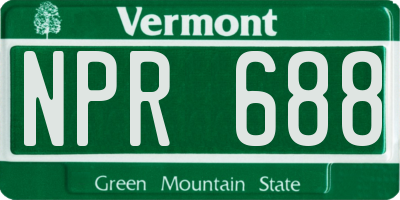 VT license plate NPR688