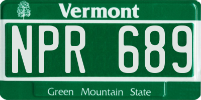 VT license plate NPR689