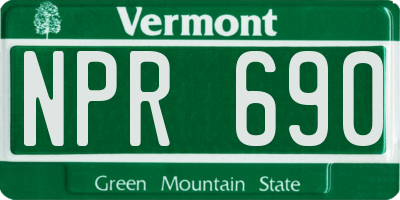 VT license plate NPR690