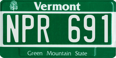 VT license plate NPR691
