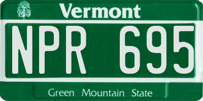 VT license plate NPR695