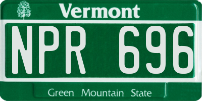VT license plate NPR696