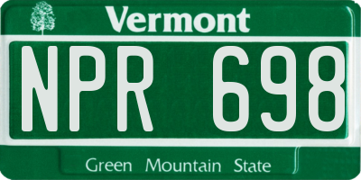 VT license plate NPR698