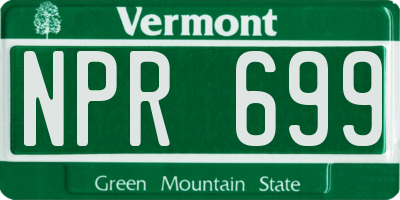 VT license plate NPR699