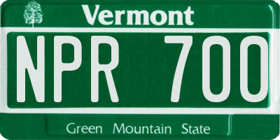 VT license plate NPR700