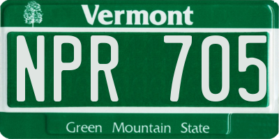 VT license plate NPR705