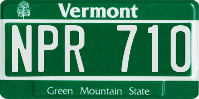 VT license plate NPR710