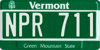 VT license plate NPR711