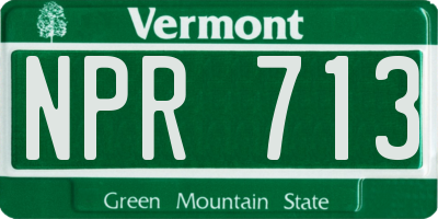 VT license plate NPR713