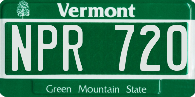 VT license plate NPR720