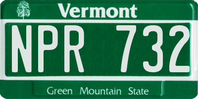VT license plate NPR732