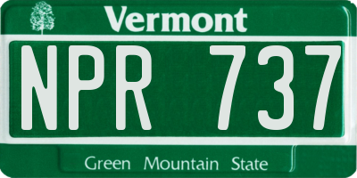 VT license plate NPR737