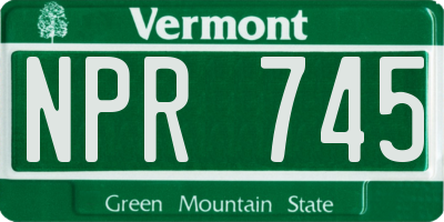 VT license plate NPR745