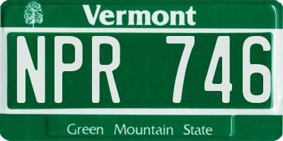 VT license plate NPR746