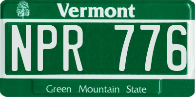 VT license plate NPR776
