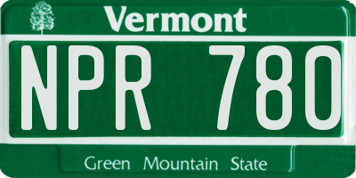 VT license plate NPR780