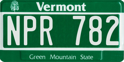 VT license plate NPR782