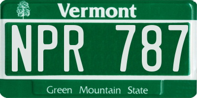 VT license plate NPR787