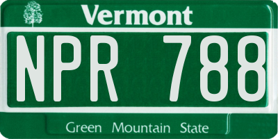 VT license plate NPR788