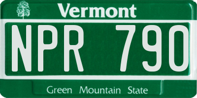 VT license plate NPR790