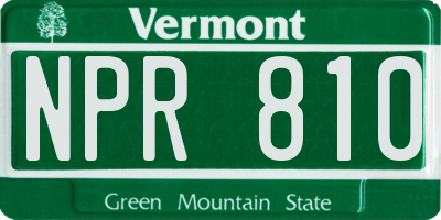 VT license plate NPR810