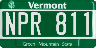VT license plate NPR811