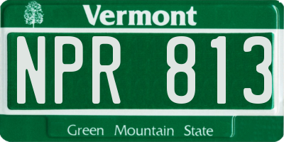 VT license plate NPR813