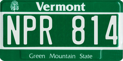 VT license plate NPR814