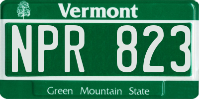 VT license plate NPR823