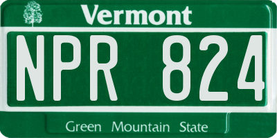 VT license plate NPR824