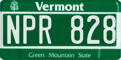 VT license plate NPR828
