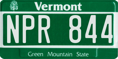VT license plate NPR844