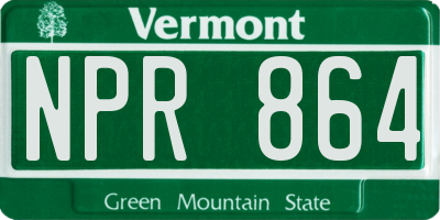 VT license plate NPR864