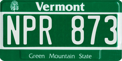 VT license plate NPR873