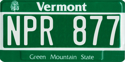 VT license plate NPR877