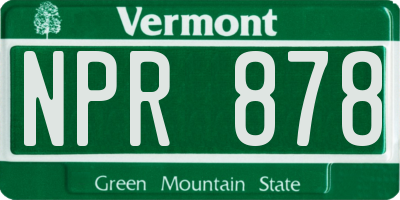VT license plate NPR878