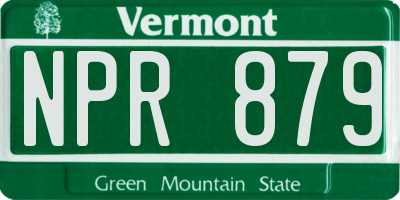 VT license plate NPR879