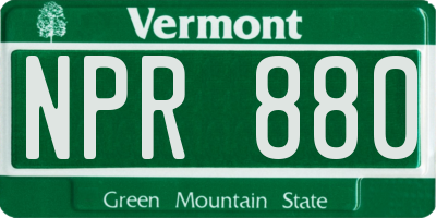 VT license plate NPR880