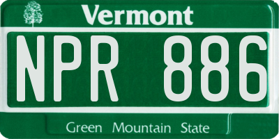 VT license plate NPR886