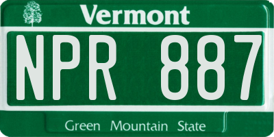 VT license plate NPR887