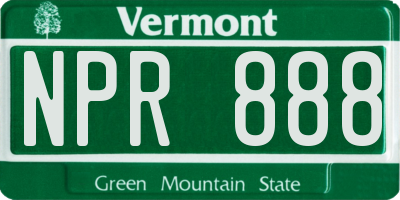 VT license plate NPR888