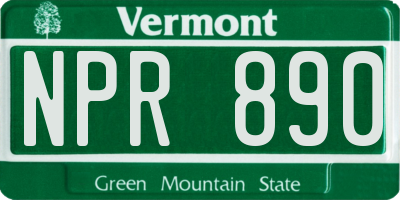 VT license plate NPR890