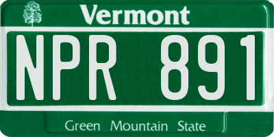 VT license plate NPR891