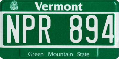 VT license plate NPR894