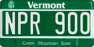 VT license plate NPR900